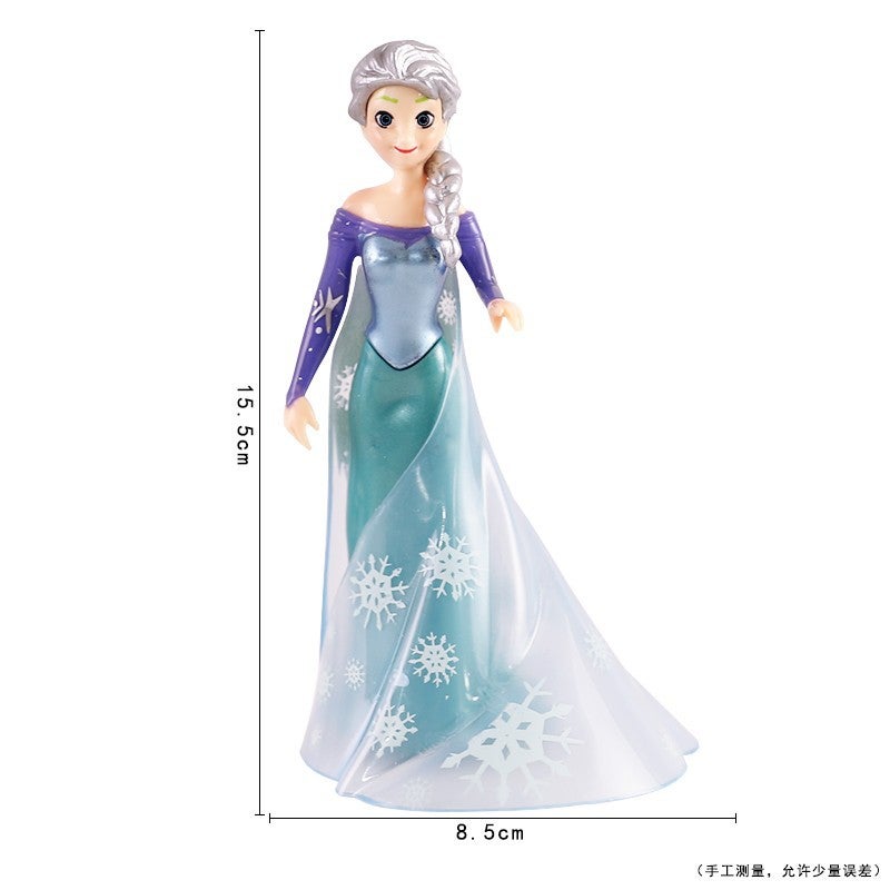 Internet Celebrated Girl Birthday Cake Decoration Ice Queen Elsa Princess Decoration Digital Birthday Light Plug-in Plastic Large Aisha