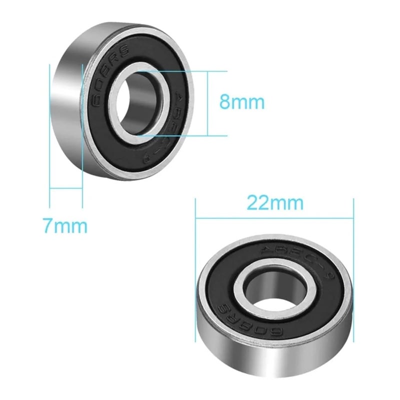 10pcs 604 2RS Miniature Deep Groove Ball Bearings 8x22x7mm Rubber Sealed for Scooters - Image 3