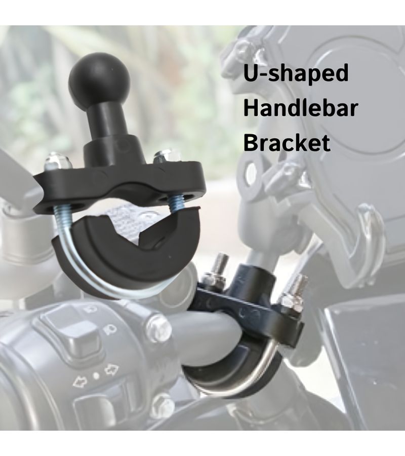 Motorcycle U Shaped Ball Head Handlebar Mounting Bracket 1pc Long Lifespan Universal Fit - Image 1