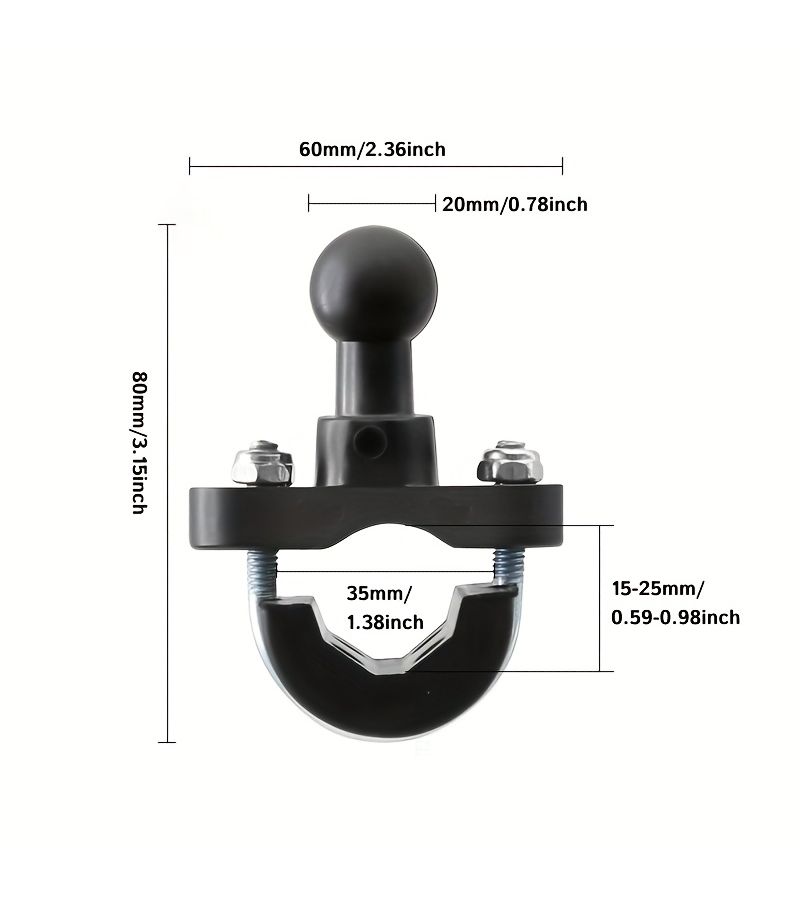 Motorcycle U Shaped Ball Head Handlebar Mounting Bracket 1pc Long Lifespan Universal Fit - Image 2