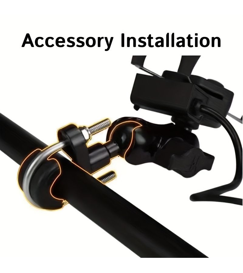 Motorcycle U Shaped Ball Head Handlebar Mounting Bracket 1pc Long Lifespan Universal Fit - Image 5