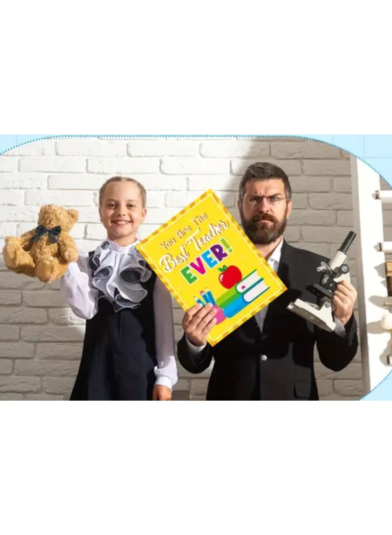 بطاقات شكر كبيرة للمعلمين من هدايا تقدير المعلمين الكبيرة، بطاقات تحية عملاقة للشكر مع ظرف، شكرًا للعودة إلى المدرسة، حفلة عيد الميلاد، هدايا عملاقة. - Image 1