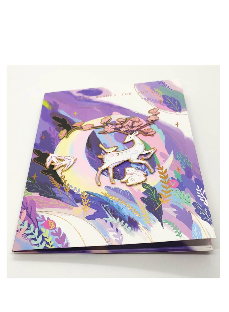 SOLARAE Pop up Birthday Cards for Women Men Kids, 3D Pop up Cards, Thank You Cards Greeting Cards,Anniversary Card, Birthday Day Gifts for Mom, with Plastic Bag & Pop up Card Holder (purple) - Image 4