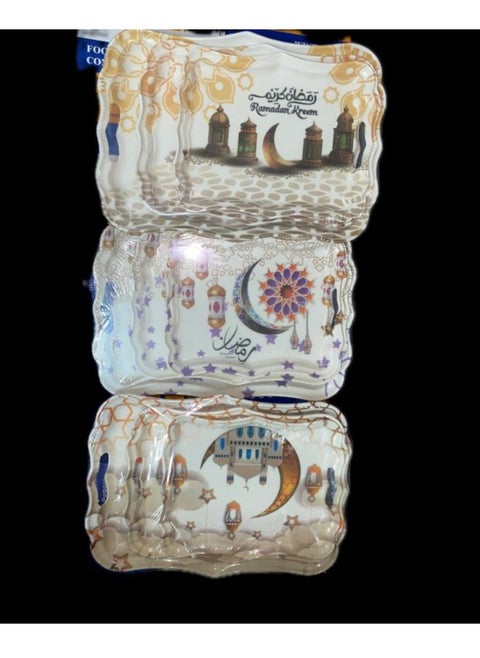 A set of trays of various shapes for serving during Ramadan