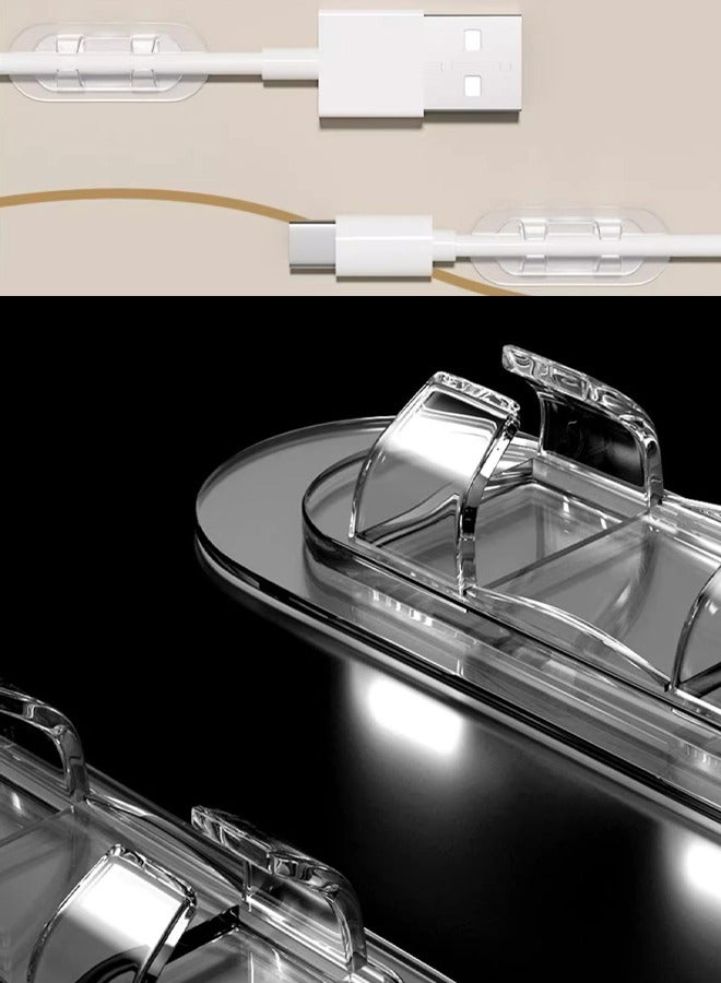 Loquat 40 Pcs Cord Wire Organizer Clip, Tie Fixer Fastener Holder, Socket Line Cord Wire Clip, Transparent - Image 5