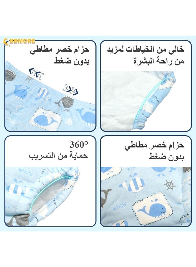BBMORE 4PCS Baby Potty Training Pants, Breathable Soft Cotton Cloth Diaper Reusable Cotton Potty Training Underwear for Boys & Girls Super Absorbent & Leak Proof (S-90/M-100/L-110) - Image 3