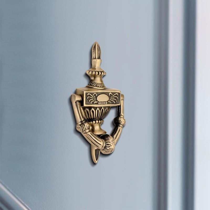 DEVDECOR Antique Brass Ring Door Knocker – Vintage Round Handle with Textured Grip for Main Door, Gate, or Cabinet – Classic Decorative Hardware (6x3.6 inch) - Image 5