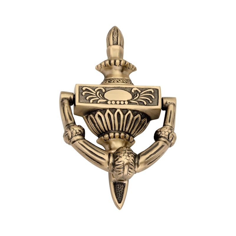 DEVDECOR Antique Brass Ring Door Knocker – Vintage Round Handle with Textured Grip for Main Door, Gate, or Cabinet – Classic Decorative Hardware (6x3.6 inch) - Image 1