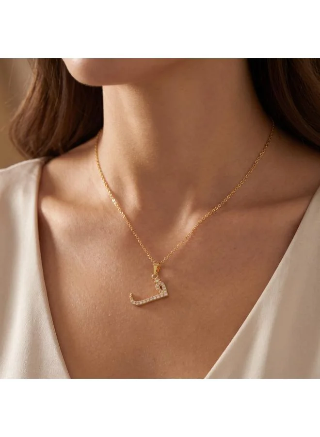 Rovaux  Arabic Letter 'Faa' Necklace 18k Gold Plated for Women | Best Price UAE