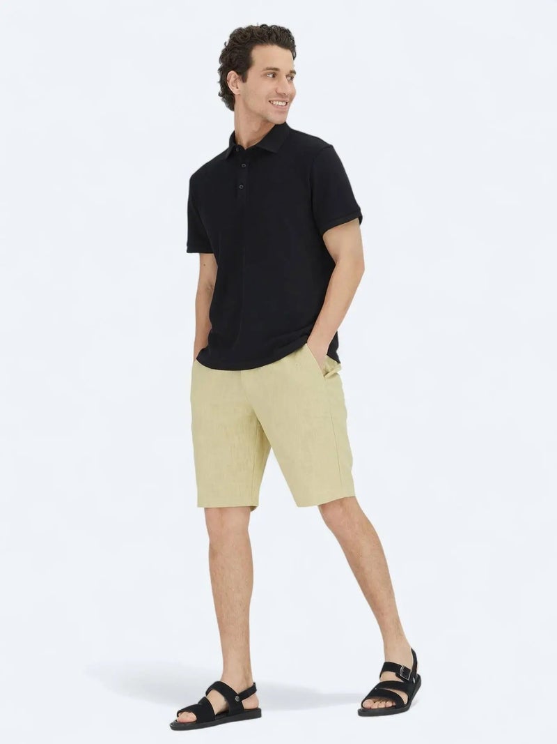 Kip Black Plain Polo Neck 100% Cotton T-Shirt - Image 2