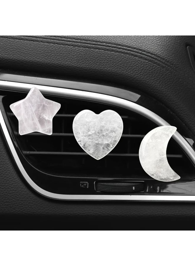 Green Natural Crystal Moon Star Heart Car Air Vent Clips Decor - Image 1
