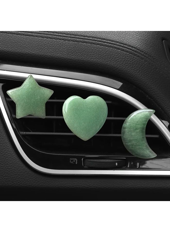Green Natural Crystal Moon Star Heart Car Air Vent Clips Decor - Image 4