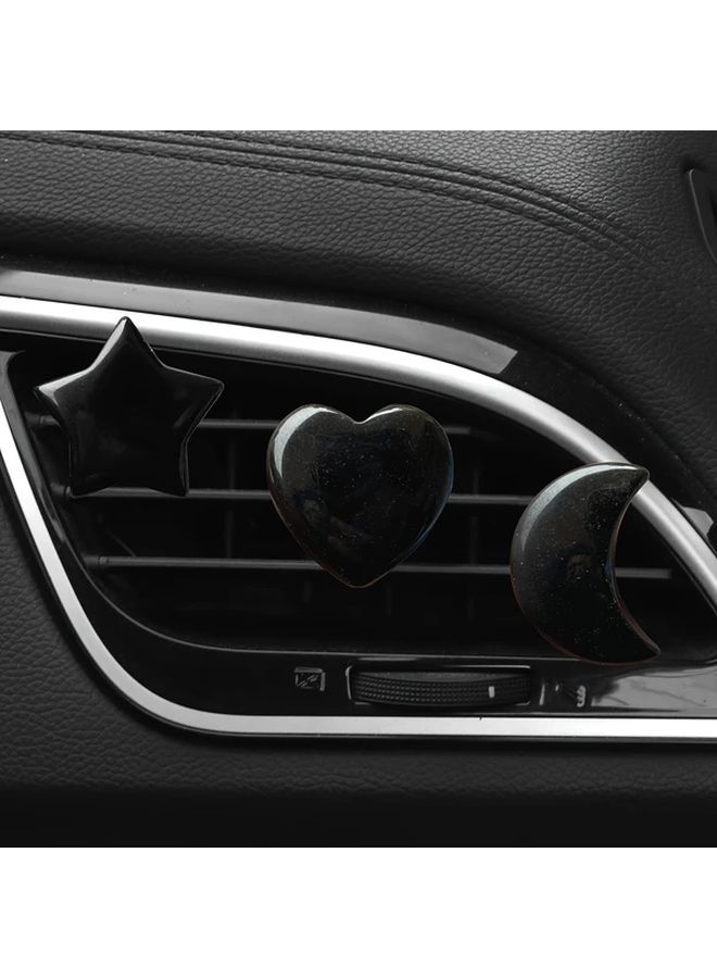 Green Natural Crystal Moon Star Heart Car Air Vent Clips Decor - Image 2