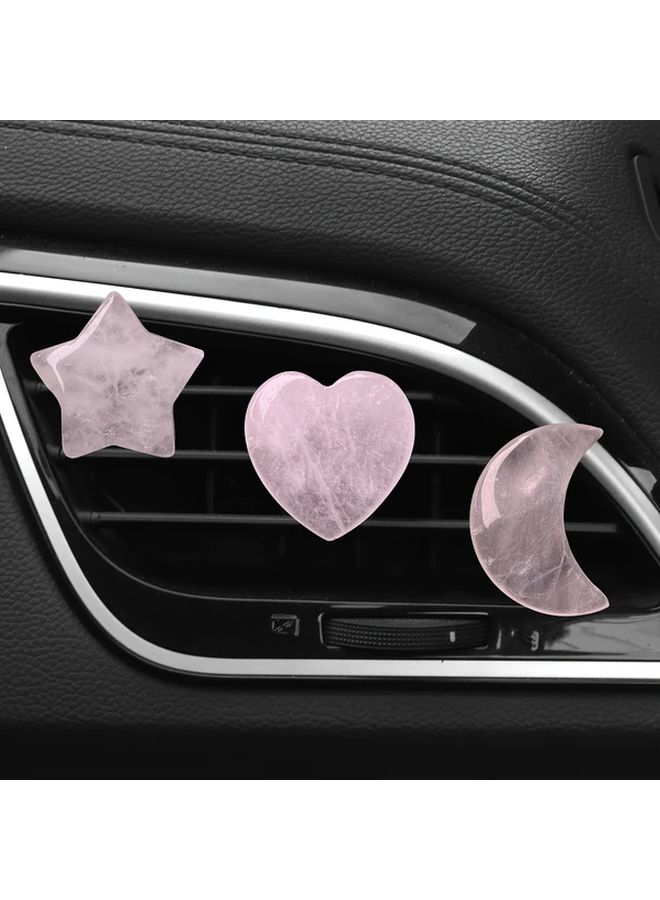 Green Natural Crystal Moon Star Heart Car Air Vent Clips Decor - Image 3