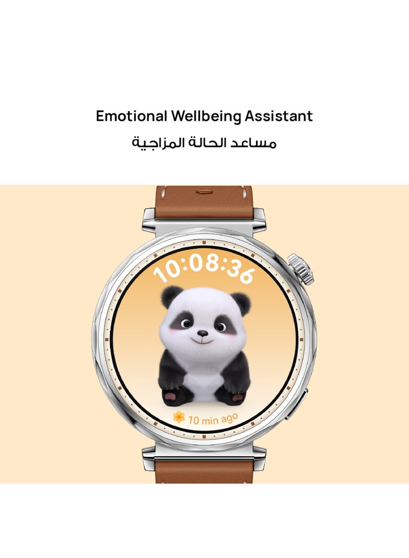 HUAWEI Watch GT 5 46mm Smartwatch, up to 14 Days Battery Life, All-new Running and Cycling Experience, Sharp-Edged Design Watch, Health Tracking, Compatible with iOS and Android -  Composite Leather Strap Brown - Image 4