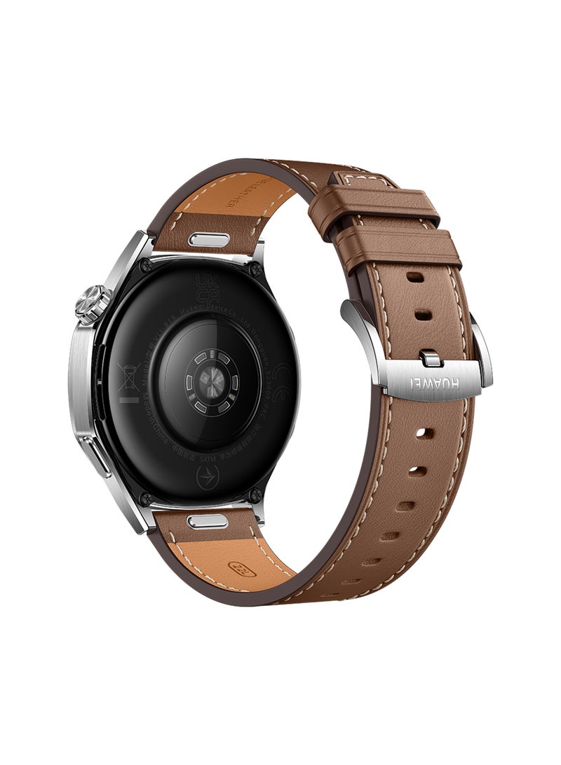 HUAWEI Watch GT 5 46mm Smartwatch, up to 14 Days Battery Life, All-new Running and Cycling Experience, Sharp-Edged Design Watch, Health Tracking, Compatible with iOS and Android -  Composite Leather Strap Brown - Image 3
