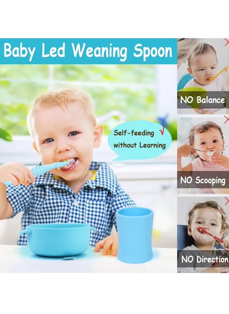 Baby Spoons, Self-feeding Toddler Utensils, First + Second Stage Toddler Utensils - Baby Led Weaning Spoons - 100% Food Grade Silicone Training Spoons, Best Self Feeding, 6 Months+ - pzsku/Z9EF14226D40DEAB81CE4Z/45/_/1721211716/3f17eb07-4a47-43aa-b95a-762820da146f