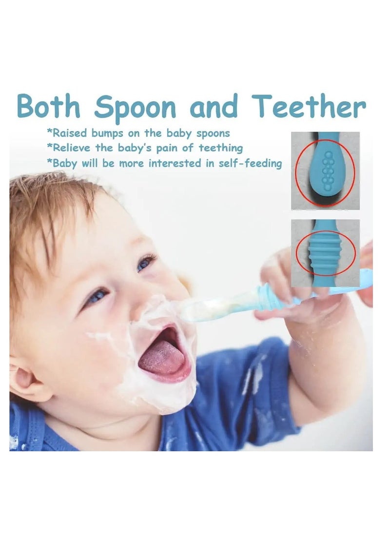 Baby Spoons, Self-feeding Toddler Utensils, First + Second Stage Toddler Utensils - Baby Led Weaning Spoons - 100% Food Grade Silicone Training Spoons, Best Self Feeding, 6 Months+ - pzsku/Z9EF14226D40DEAB81CE4Z/45/_/1721211741/072248ec-f334-4715-8b64-2dbcdfda3fb1