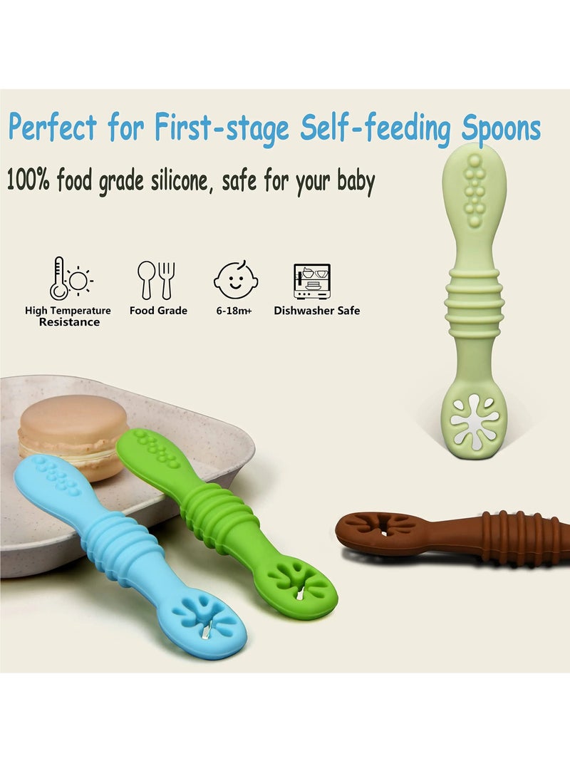 Baby Spoons, Self-feeding Toddler Utensils, First + Second Stage Toddler Utensils - Baby Led Weaning Spoons - 100% Food Grade Silicone Training Spoons, Best Self Feeding, 6 Months+ - pzsku/Z9EF14226D40DEAB81CE4Z/45/_/1721211744/d7616966-77b2-4e7d-a6cf-0e722646a17e