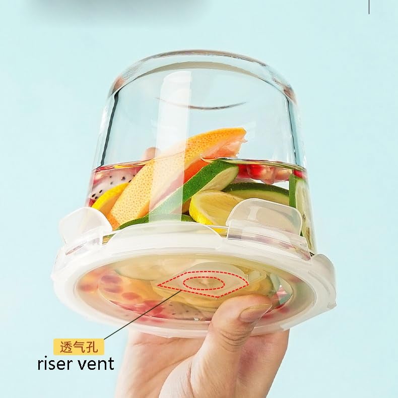 Avastro Round Glass Food Storage Container 700ml Cup Soup Container with Airtight Lids Round Glass Meal Prep Containers Leakproof Glass Soup Storage Container Microwave Freezer Safe Pack of 2 - Image 4