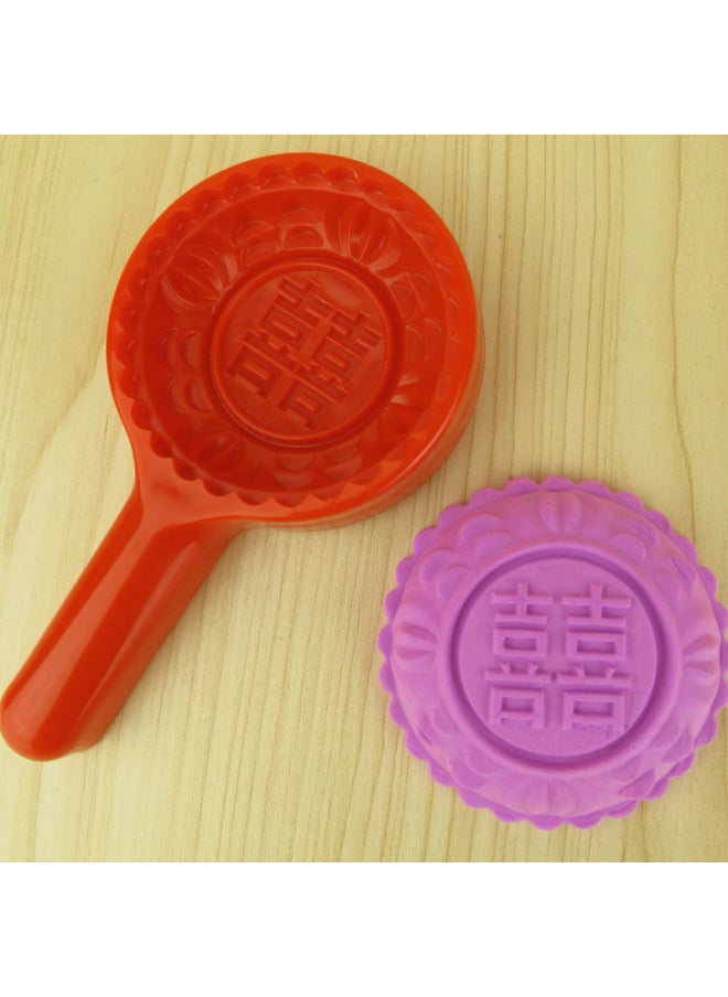 Generic - Red Turtle Cake Printing Plastic Three-dimensional Cake Fruit Printing Red Ball Printing Moon Cake Mold Double Happiness Cake Printing Food Baking Cake Plate Printing-Specifications:◆◇Small Group Seal - Double Child Inner Diameter 7.5cm - About 90g◆◇ - Image 1