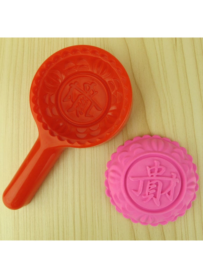 Generic - Red Turtle Cake Printing Plastic Three-dimensional Cake Fruit Printing Red Ball Printing Moon Cake Mold Double Happiness Cake Printing Food Baking Cake Plate Printing-Specifications:◆◇Small Group Seal - Double Child Inner Diameter 7.5cm - About 90g◆◇ - Image 1