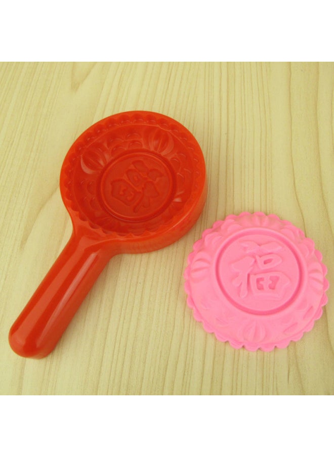 Generic - Red Turtle Cake Printing Plastic Three-dimensional Cake Fruit Printing Red Ball Printing Moon Cake Mold Double Happiness Cake Printing Food Baking Cake Plate Printing-Specifications:◆◇Small Group Seal - Double Child Inner Diameter 7.5cm - About 90g◆◇ - Image 1