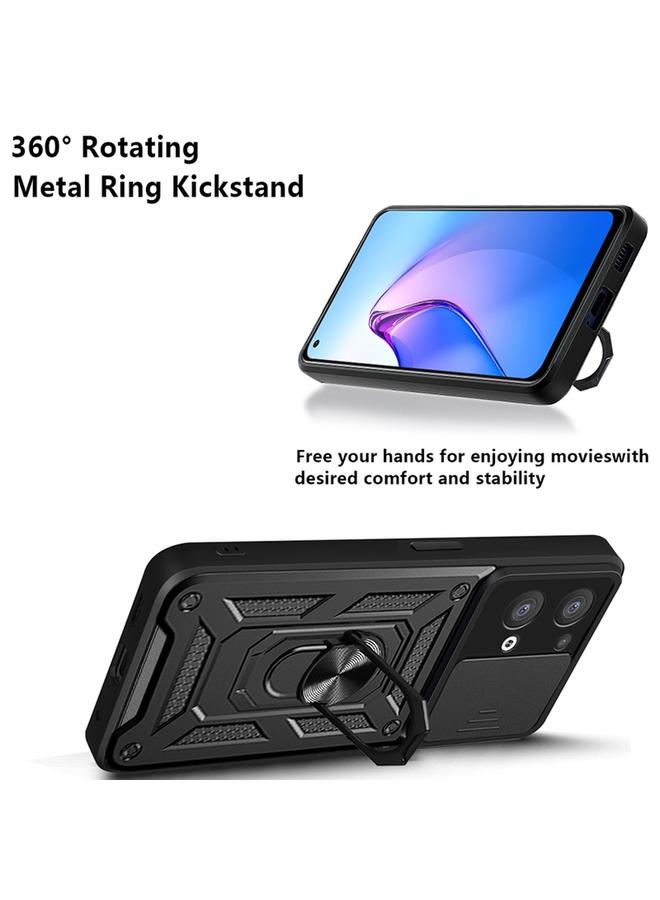 S-TOP Case For OPPO Reno8 5G Sliding Camera Cover Design TPU+PC Phone Case - Image 4