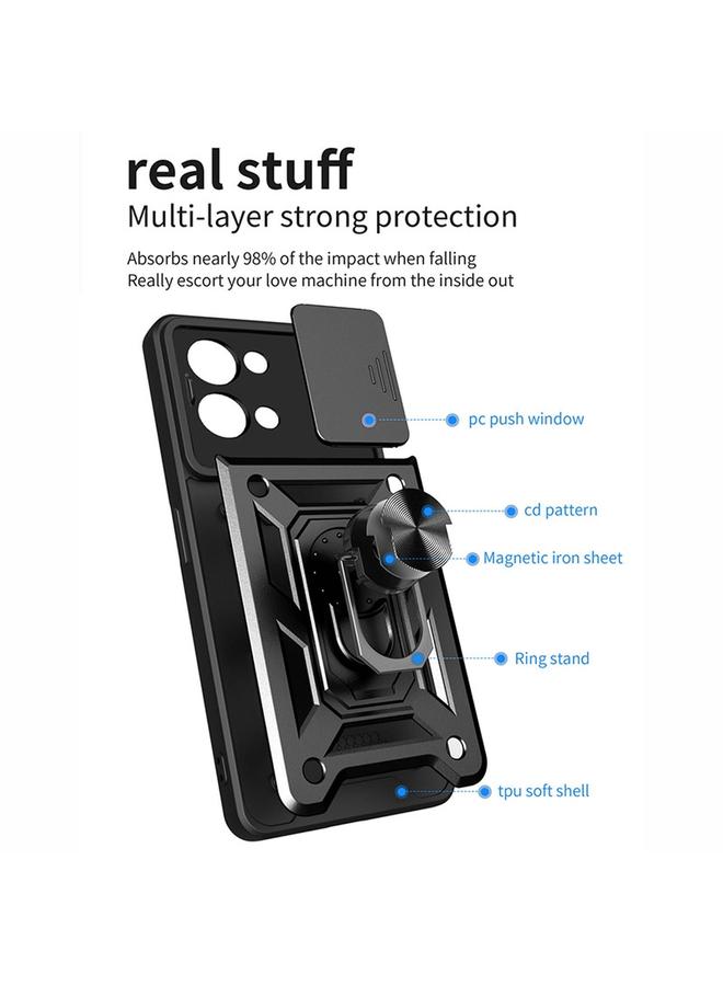 S-TOP Case For OPPO Reno8 5G Sliding Camera Cover Design TPU+PC Phone Case - Image 3