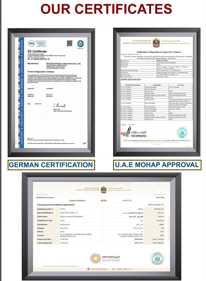 دادا مجموعة دادا مكونة من 3 واقيات ذكرية كبيرة منقطة - Image 5