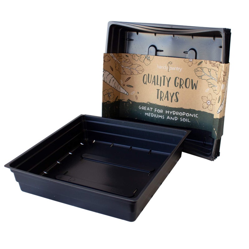 Handy Pantry 10 x 10 Garden Growing Trays with Drain Holes 10Pack Recyclable Plastic Plant Trays for Wheatgrass Sprouting Tray Microgreens Growing Trays Hydroponic Trays Nursery Flats Greenhouse Supplies