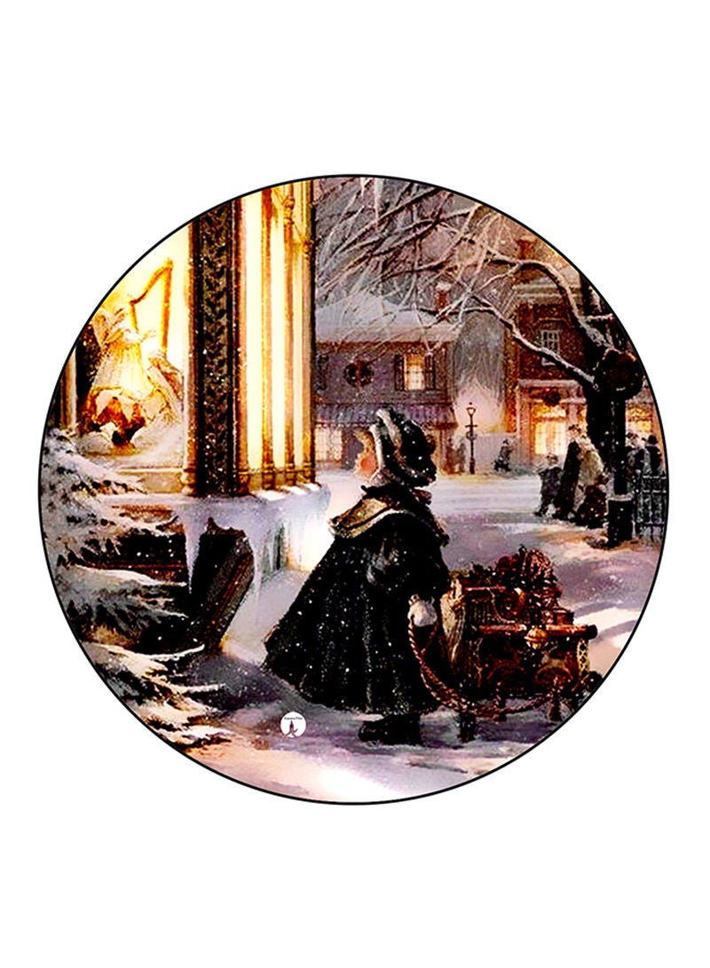 RKN Vintage Art Printed Fridge Magnet Round  Multicolour - Image 1