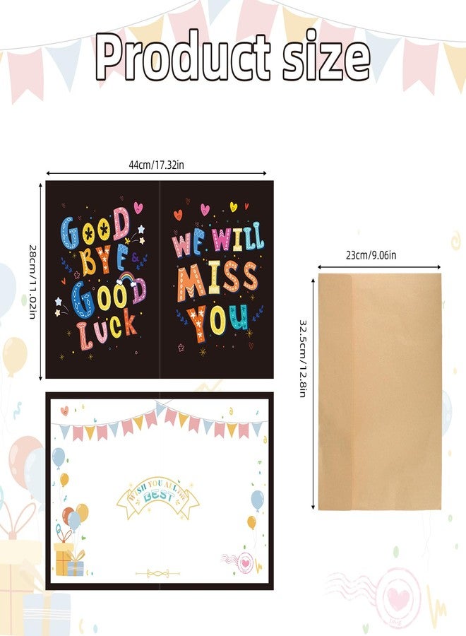 Gosknor Jumbo Farewell Greeting Card, 11x17.3in Large Giant We Will Miss You Gift Going Away Card with Envelope Coworkers Goodbye Good Luck for Colleague Friends Leaving Big Gift (Black) - Image 2