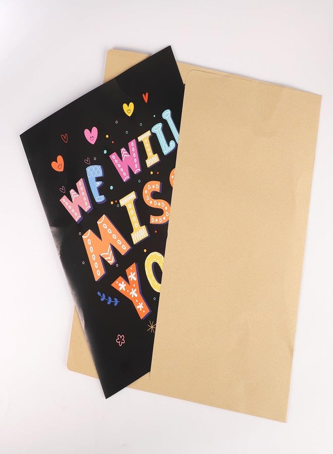 Gosknor Jumbo Farewell Greeting Card, 11x17.3in Large Giant We Will Miss You Gift Going Away Card with Envelope Coworkers Goodbye Good Luck for Colleague Friends Leaving Big Gift (Black) - Image 4