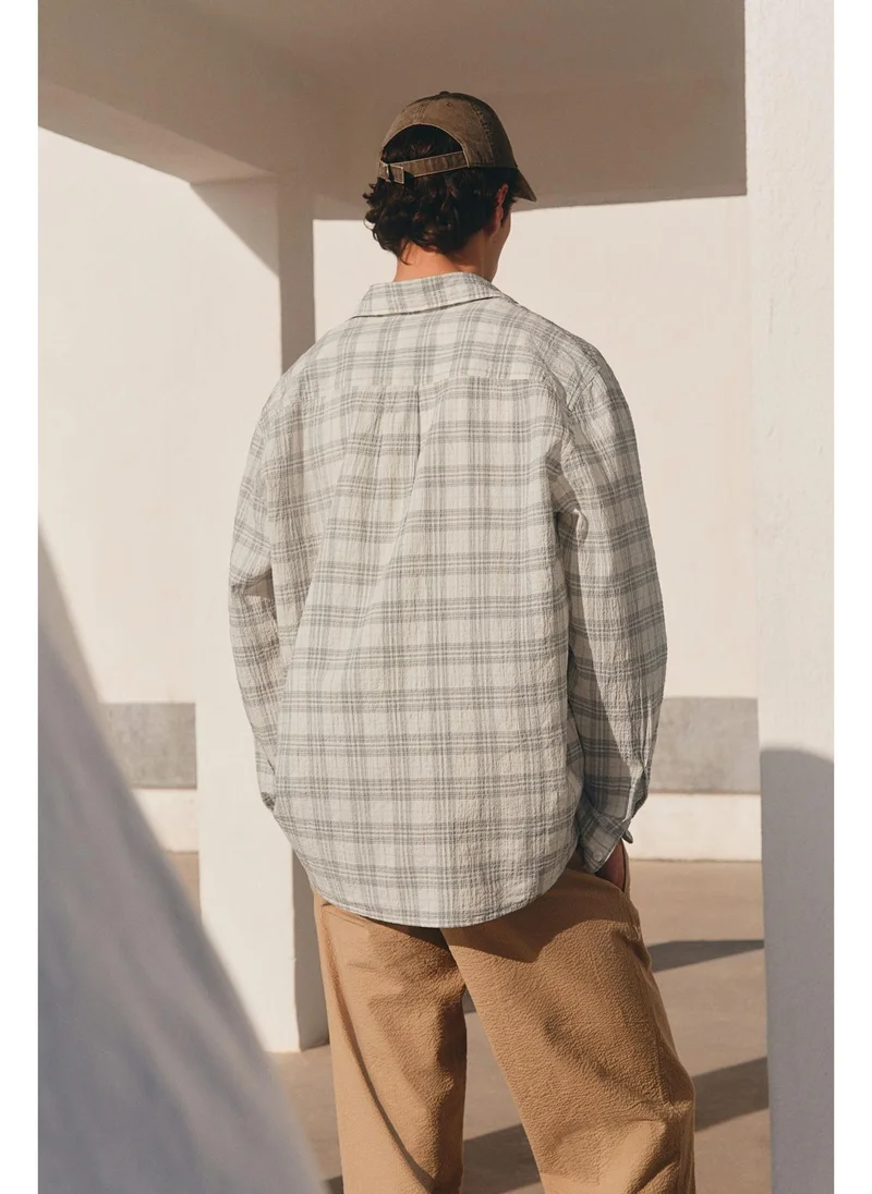 اتش اند ام Loose Fit Textured shirt
