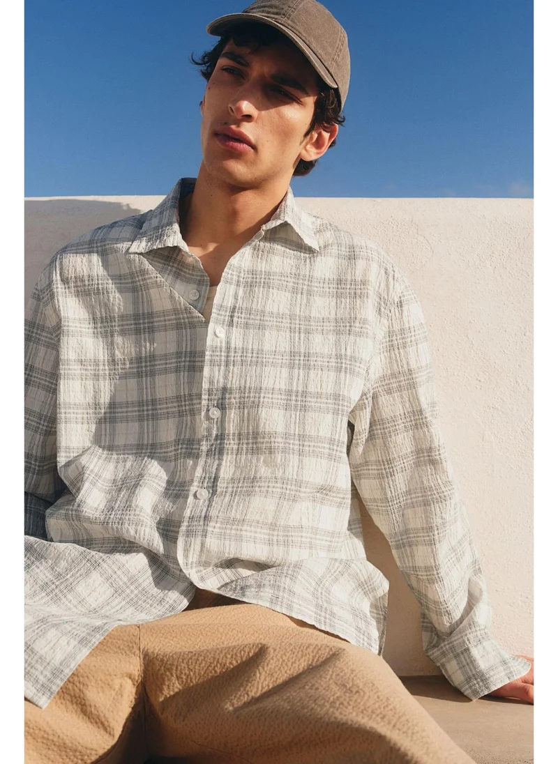 اتش اند ام Loose Fit Textured shirt