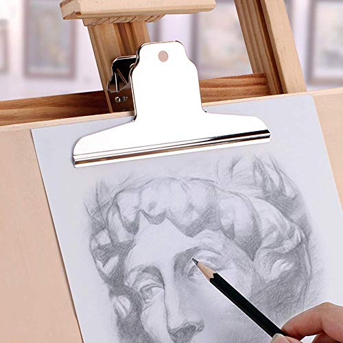 GOLD LEAF Extra Large Bulldog Clips Silver Metal Clips Paper Clamps Holder for Drawing Board Clipboard,145mm,Mountain Clip Pack of 4 - Image 5
