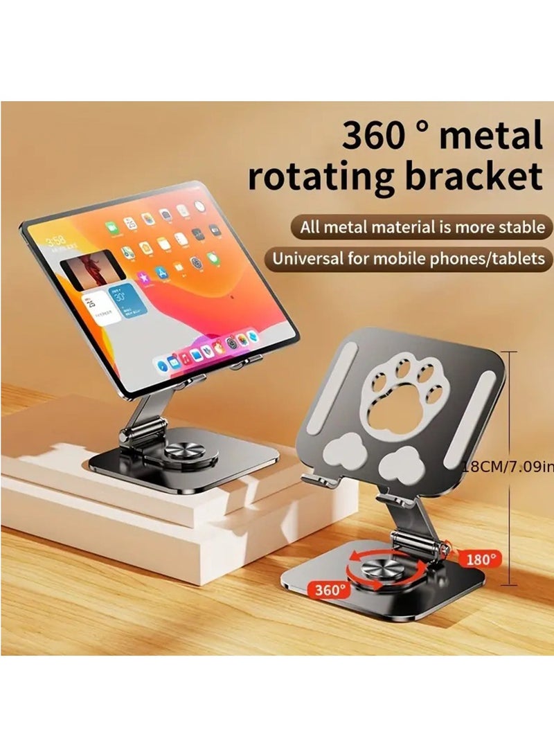 Hihonor Vertical Portable Tablet Stand - Swivel iPad Stand with 360 Rotating Base, Aluminum Foldable Desktop Stand Holder Compatible for iPad | Office & Dorm Essential (White)  - Image 4