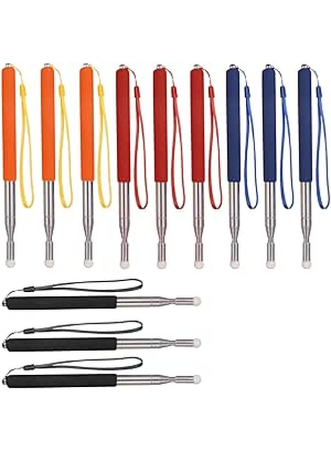 12 Pcs Telescopic Teacher Pointer 39.4 Inch Extendable Classroom Stick with Lanyard Soft Felt Tip Anti Slip Grip for Presentations Whiteboard - Image 1