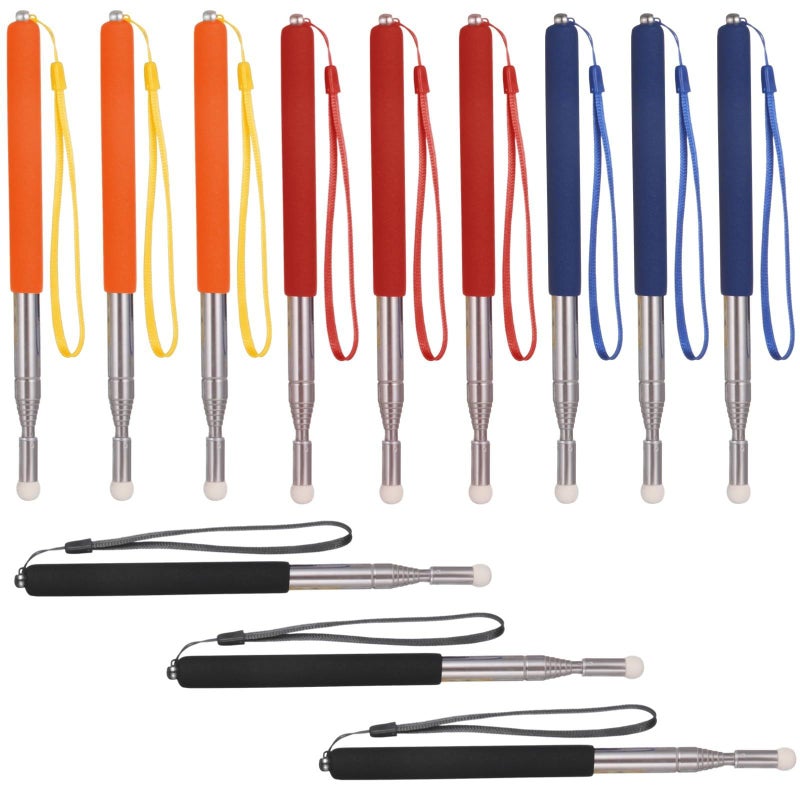 12 Pcs Telescopic Teacher Pointer 39.4 Inch Extendable Classroom Stick with Lanyard Soft Felt Tip Anti Slip Grip for Presentations Whiteboard - Image 5