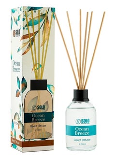 SOLO Collection Premium Reed Diffuser, 110ml- Ocean Breeze, Long Lasting Reed Diffuser With Incense Sticks , Home Fragrance Aromatherapy Reed Diffuser