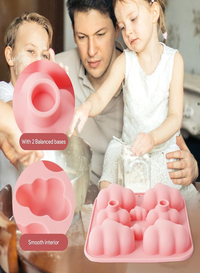 SXoonKing 2 Pcs Cute Cloud Silicone Molds with 2 Droppers, 3D Cloud Baking Mould,Ice Cube Tray, DIY Baking Tool for Chocolate Cake Dessert Candy Mousse, Handmade Chocolate Mold and Ice Cubes (Pink or Gray) - Image 5
