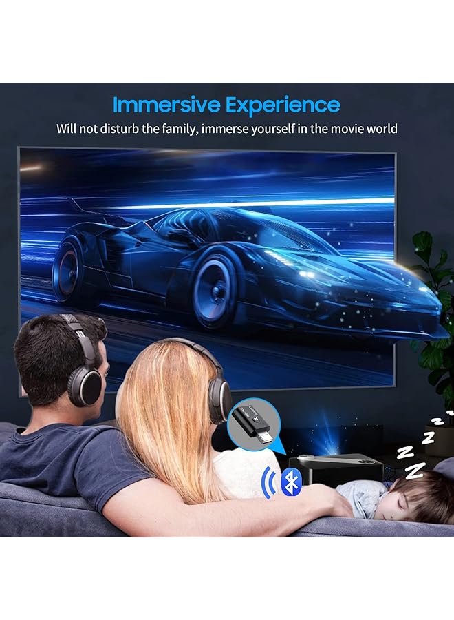 Excefore Usb Bluetooth Adapter, 2 Pcs Bluetooth 5.0 Transmitter Receiver 2 In 1 Wireless Bluetooth Converter Built-In 2 3.5Mm Audio Bluetooth For Tv, Home Stereo, Car Stereo, Headphones, Speakers, Pc - Image 2