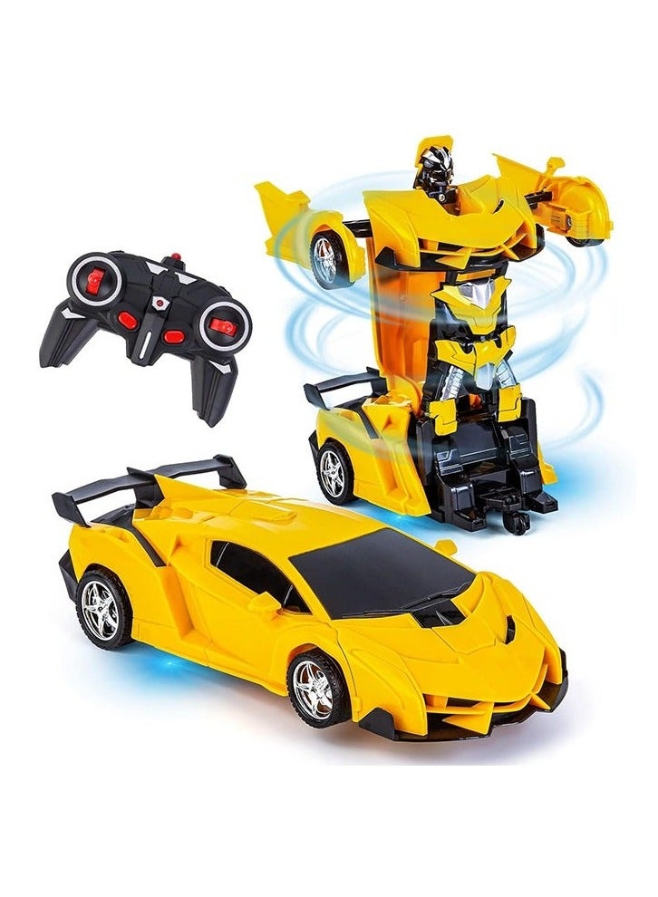 AL RAID 2 in 1 Remote Control Car with Lights and 360° Rotation, RC Cars with Cool Appearance and One-click Deformation, 1:18 Scale Transforming Car Toy, Made of Sturdy Safe ABS Materials - Image 1