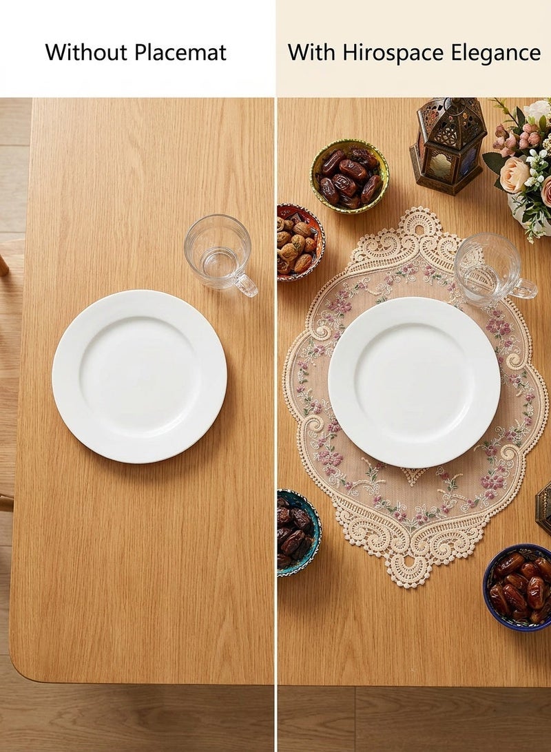 Hirospace Two vintage French lace tablecloths, accompanied by exquisite embroidered coasters and dust covers. These are tablecloths for home decoration, measuring 43×32 centimeters in size, in white color. - Image 5