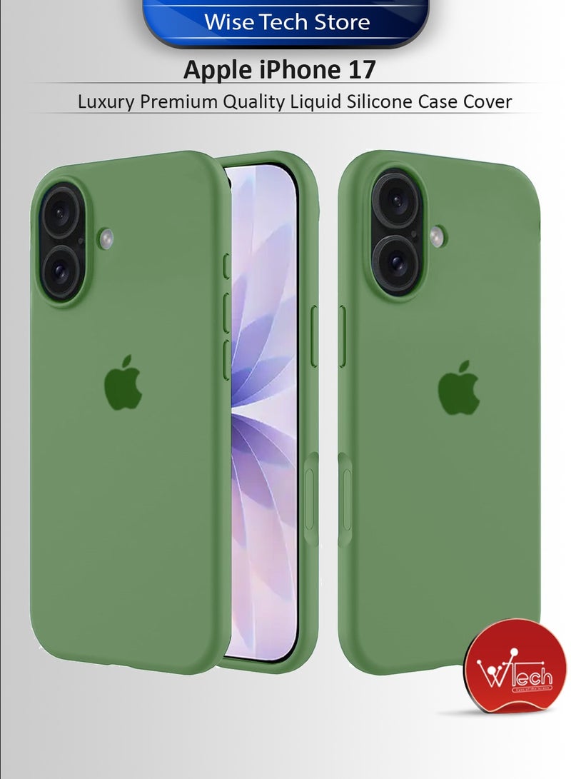 Wtech Apple iPhone 17 5G 2025 Luxury Premium Quality Liquid Silicone Case Cover (MCRPSN) - Light Mint - Image 1