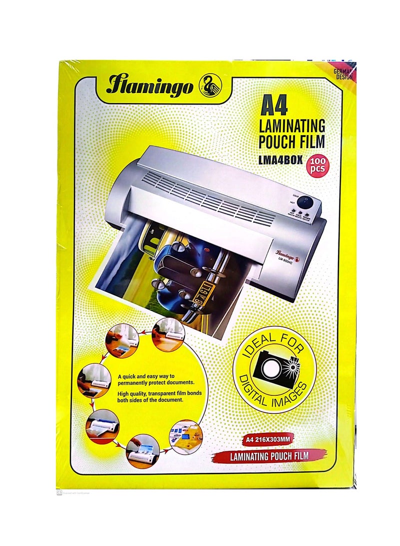 Flamingo A4 Gloss Laminating Film Clear - Image 1