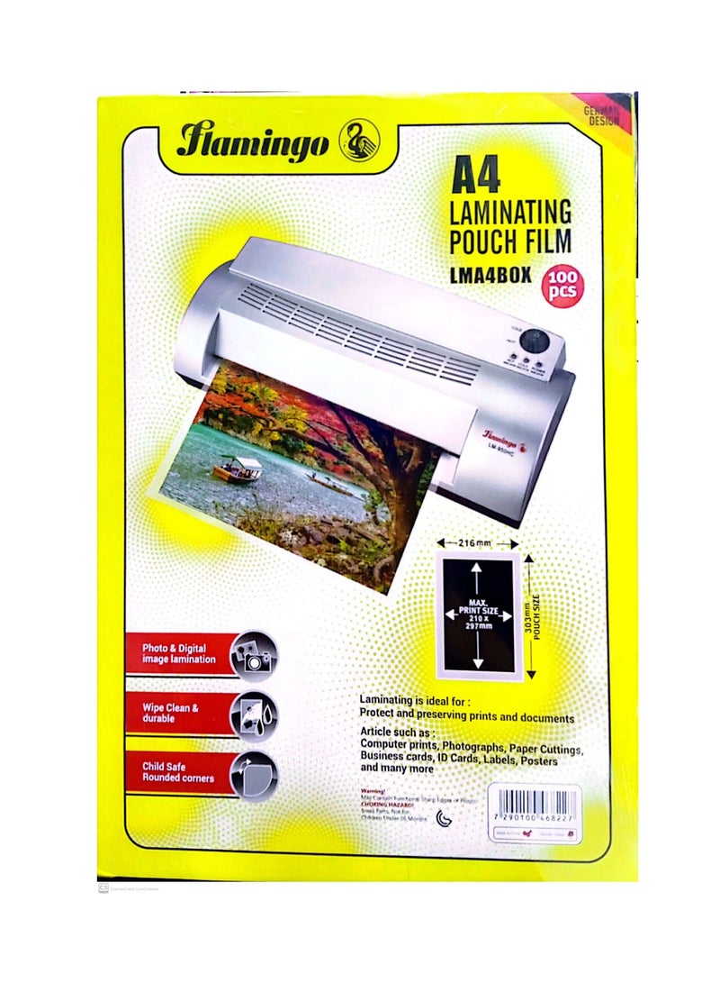 Flamingo A4 Gloss Laminating Film Clear - Image 2