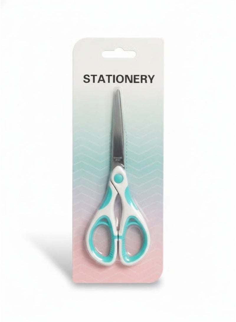 مقص بمقبض مريح - 17 سم - أخضر