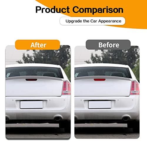 Hoolcar Rear High-Mounted Brake Light Trim Cover Exterior Accessories Compatible with 2018-2022 Chrysler 300, Smoked Black - Image 2